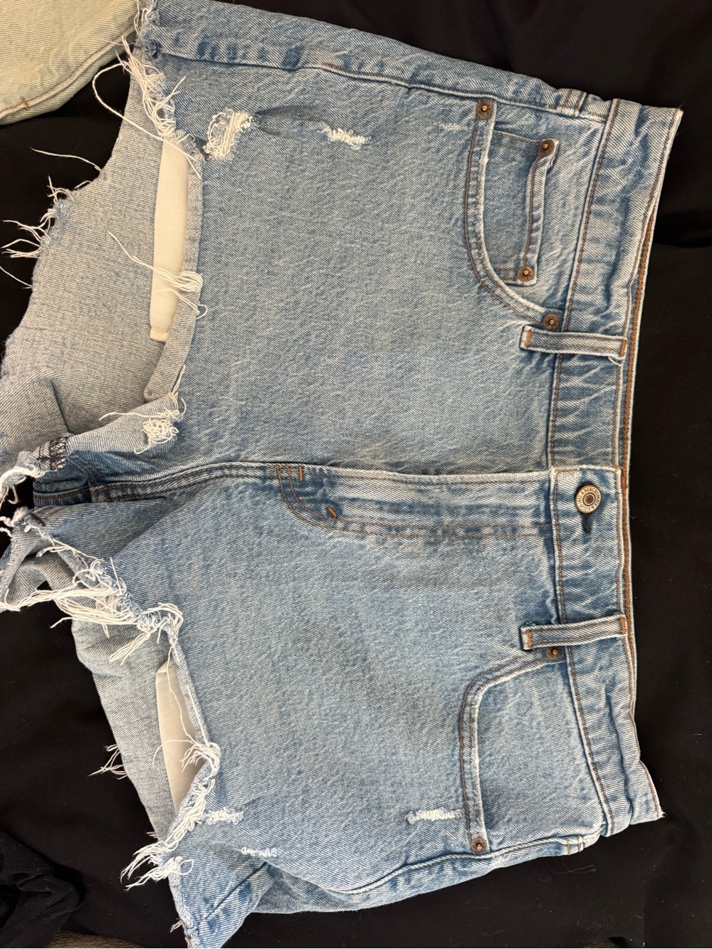 Abercrombie & Fitch Light Blue Distressed Denim Cutoff Shorts